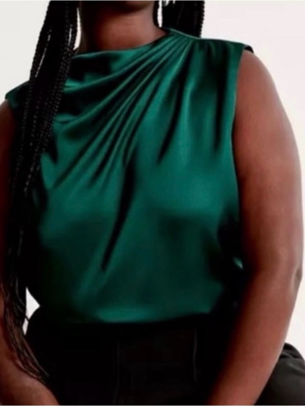 Abercrombie & Fitch Emerald Green High-Neck Blouse
